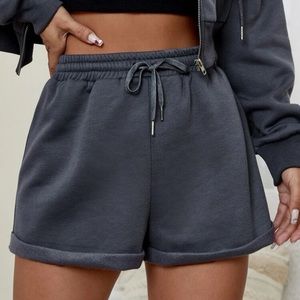 Shein Roll Up Hem Drawstring Shorts